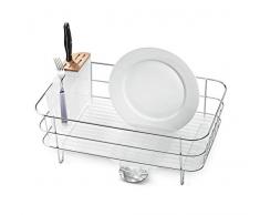 simplehuman, schmales Drahtrahmen Abtropfgestell, gebürsteter Stahl, 5 Jahre Garantie