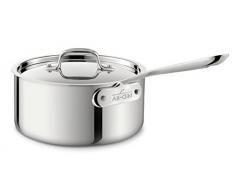 All-Clad 4203 Stainless Steel Stielkasserolle mit Deckel, Topf 2.8 L, 20.3 cm