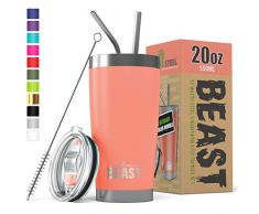 Greens Steel New Beast Tumbler Edelstahl Vakuum Isoliert Rambler Kaffee Tasse Doppelwandige Reise Fläschchen (20oz, Blühen)