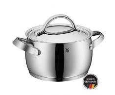 WMF Concento Kochtopf, hoch 20cm, Metalldeckel mit Dampföffnung, Fleischtopf 4,0l, Cromargan Edelstahl poliert, Innenskalierung, Topf Induktion, unbeschichtet