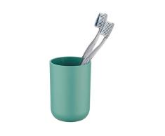 Wenko Zahnputzbecher Brasil, Zahnbürstenhalter für das Badezimmer, Becher aus bruchsicherem Kunststoff, Ø 7,3 x 10,3 cm, grün