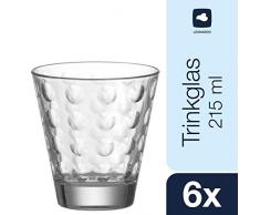 Leonardo Trinkglas Optic, Gläser-Set mit Innenrelief, Trink-Gläser in konischer Form, 215-ml Füllvolumen, 6-teilig, 012683