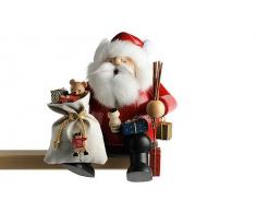 KWO Olbernhau 21210 Räuchermännchen Kantenhocker Weihnachtsmann Größe L, 26 cm