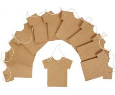 Country Love Crafts Bastelvorlage T-Shirt, zum Aufhängen, flach, Pappmaché, 10 Stück