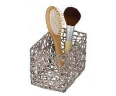 WENKO 20371100 Aufbewahrungskorb Curly Taupe, Badkorb, Zellstoff, 15 x 11 x 10.5 cm, Taupe