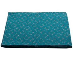 David Fussenegger NOVA Überwurf Afrikastruktur mêlé, Baumwoll-Mischgewebe, Petrol, 220 x 145 cm