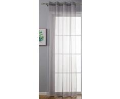 Ösenvorhang Transparent »Uni« Gardine HxB 175x140 cm Grau Stores Vorhang Ösen Bleibandabschluß Wohnzimmer, 20332-cn