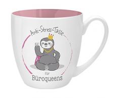 Gruss & Co 45488 Anti-Stress Tasse für Büroqueens, 45 cl, Geschenk, New Bone China, Rosa, 9.5 cm