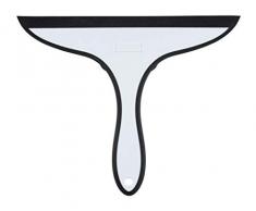 Wenko Badezimmerwischer Ibos Duschabzieher mit integrierten Saugnäpfen, Kunststoff PVC/PU und sonstige, Schwarz, 25 x 20 x 2.5 cm