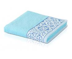 möve Buenos Aires Doubleface mit Bordüre Handtuch 50 x 100 cm aus 100 % Baumwolle, aqua