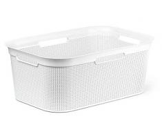 Rotho Brisen Wäschekorb 40 l, Kunststoff (PP), weiss 40 Liter (60 x 40 x 23,2 cm)