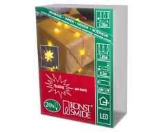 Konstsmide 1269-000 LED Dekolichterkette Sterne / für Innen (IP20) / Batteriebetrieben: 2xAA 1.5V (exkl.) / mit Blinklicht / 20 gelbe Dioden / flexibler Kupferdraht