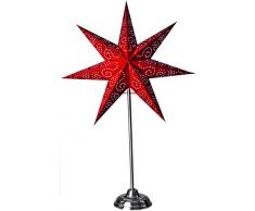 Star Papierstern Antique inkl. Aufhängung, Papier, rot, 14 x 48 x 48 cm