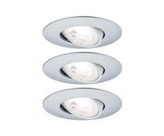 Paulmann Einbauleuchte LED rund Einbaustrahler 3x5W Deckeneinbauspot Chrom matt Einbaulampe Einbaulicht schwenkbar inklusive Leuchtmittel