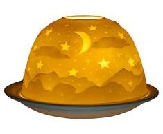 Himmlische Düfte Geschenkartikel GmbH Nachthimmel Windlicht, Porzellan, Weiss, 12x12x8 cm