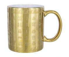 Paladone The Legend of Zelda Tasse Glossary Mug Gold goldfarben, Bedruckt, aus Keramik, in Geschenkkarton.