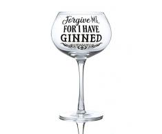 Boxer Gifts Forgive Me Gin Bloom Glasgeschirr für Weihnachten, Muttertag oder Geburtstag, verpackt in Einer Geschenkbox, 9,5 x 18,5 cm