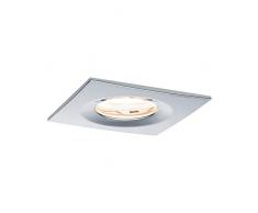 Paulmann Licht 936.30 Paulmann 93630 LED Nova Einbaustrahler eckig Deckenspot 7W Einbaulampe GU10 Chrom dimmbar Einbaulicht IP65 strahlwassergeschützt Einbauleuchte, 7 W