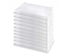 Bertsch Hotelwäsche Geschirrtücher aus Halbleinen, 45% Baumwolle, 55% Leinen, Weiß, 50 x 70 cm, 10