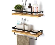 Soduku Wandregale für Küche, Badezimmer, 2 Stück, Schwarz