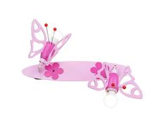 Elobra Kinderzimmerlampe Mädchen Leiste Falter | Zauberhafte Deckenlampe Kinderzimmer für Mädchen, Lampe Schmetterling, rosa, Holz, Deckenstrahler, 45 x 20 x 20 cm