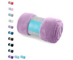 AmeliaHome 39465 Kuscheldecke 170x210 cm lila Decke Microfaser Mikrofaserdecke Fleecedecke Wohndecke Fleece weich sanft kuschelig lilac Tyler Collection