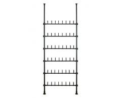 Wenko Teleskop-System Herkules Shoes verstellbares Ordnungssystem, Schuhregal, Stahl, Schwarz, 94 x 165-300 x 9 cm