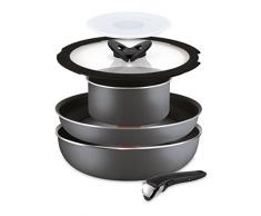 Lagostina Ingenio Essential Topfset, aluminium, schwarz, 6 Stück