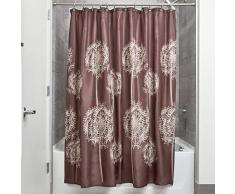 InterDesign Dandelion Duschvorhang | 183,0 cm x 183,0 cm großer Badewannenvorhang | waschbarer Duschvorhang aus weichem Stoff | Polyester braun
