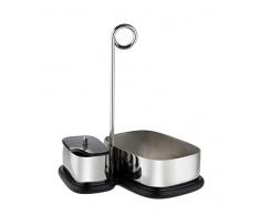 Alessi VS07 2 Bibo Set mit Tee- und Kaffeeaccessoires, bestehend aus: Zuckerdose und Mehrzweckbehälter. Melamin und 18/10 Edelstahl.