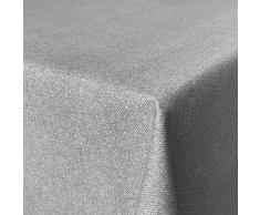 Beschichtete Baumwolle Tischdecke, schmutz- und wasserabweisend, abwaschbar, grau, 90 x 140cm (Größe und Farbe wählbar)