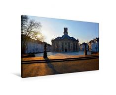 Calvendo Premium Textil-Leinwand 75 cm x 50 cm quer, Ludwigskirche SaarbrÃ¼cken | Wandbild, Bild auf Keilrahmen, Fertigbild auf echter Leinwand, Leinwanddruck Orte Orte