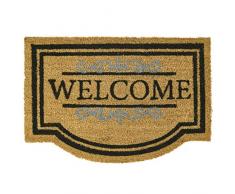 ASAB Fußmatte aus Kokosfaser, saugfähig, rutschfest, Kokosmatte, Eingang Gummirückseite, 60 x 40 cm