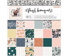 Crate Paper 373172 Buquet-Papier, 30,5 x 30,5 cm, Frischer Blumenstrauß, 24 Designs, Einheitsgröße