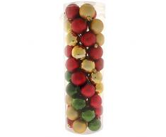 WeRChristmas Bruchsichere Christbaumkugeln, farblich aufeinander abgestimmtes Set mit 50 Stück Red/Gold/Green