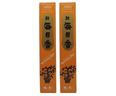 Trimontium 189 Nippon Kodo Morning Star japanische Räucherstäbchen Duopack, 2 x 50 Stück Amber/Bernsteinharz, 100