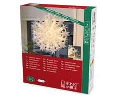 Konstsmide 2939-200 Weißer Papierstern, 51x51cm / für Innen (IP20) / 230V Innen / ohne Leuchtmittel / mit an/aus Schalter / weißes Kabel