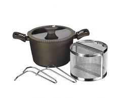 Tognana diamantea Kochtopf mit 2 Griffen und Deckel, Aluminium, Bronze, 22 cm