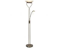 Brilliant Ollie Deckenfluter mit Lesearm, LED integriert, 1x 18 W, 1600lm, 3000K, Metall Glas, messing antik G93036/31
