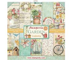 STAMPERIA SBBL43 Papierblock 10 Blätter doppelseitig Garten Papier Mehrfarbig 30.5 x 30.5 (12 x 12)