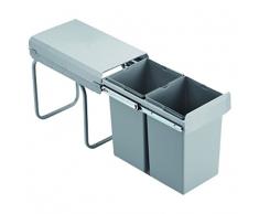 Wesco Double Boy Deluxe Mülleimer, Edelstahl, Alugrau