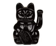 Out of the Blue 57/9820 - Schwarze Winkekatze aus Kunststoff, ca. 20 cm, traditioneller Glücksbringer aus Asien, batteriebetrieben, im Geschenkkarton