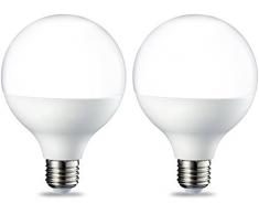 AmazonBasics E27 LED Lampe, Globe, 14.5W (ersetzt 100W), warmweiß, 2er-Pack