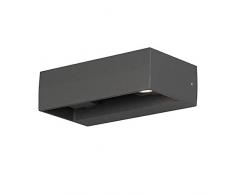 Konstsmide 7858-370 Verstellbare Wandleuchte Monza / 2x6W High Power LED/Klarglaslinse/Aussenleuchte anthrazit, aluminium