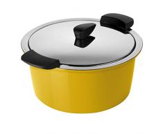 KUHN RIKON 30686 Thermokochgeschirr HOTPAN Kochtopf mit Deckel, gelb, 3 Liter, 22 cm, dampfgaren, warmhalten, spülmaschinentauglich, induktionsgeeignet, Edelstahl