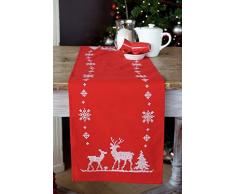 Vervaco Kreuzstichpackung Tischläufer Kreuzstich vorgedruckt, Baumwolle, weiß, 30 x 105 x 0,3 cm