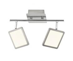 Brilliant Uranus LED Spotrohr 2 flg Deckenstrahler schwenkbar eisen/weiß 1000 Lumen, LED integriert