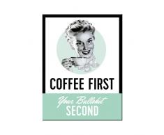 Nostalgic-Art 14349, Say it 50s Coffee First, Magnet 8x6 cm, Metall, bunt, 8 x 6 x 0.2 cm