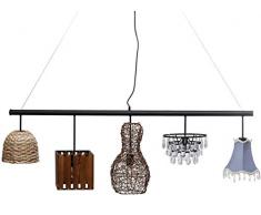 Kare Hängeleuchte Parecchi Art House 150cm, edle Deckenleuchte mit 5 verschiedenen Lampenschirmen, schöne Pendelleuchte, (HxBxT) 46 x 150 x 25 cm