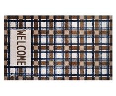 LifeStyle-Mat Designer Fussmatte Haustür – Fussmatten rutschfest und waschbar – Schmutzfangmatte/Fussabstreifer – BRAUN 67x110cm
